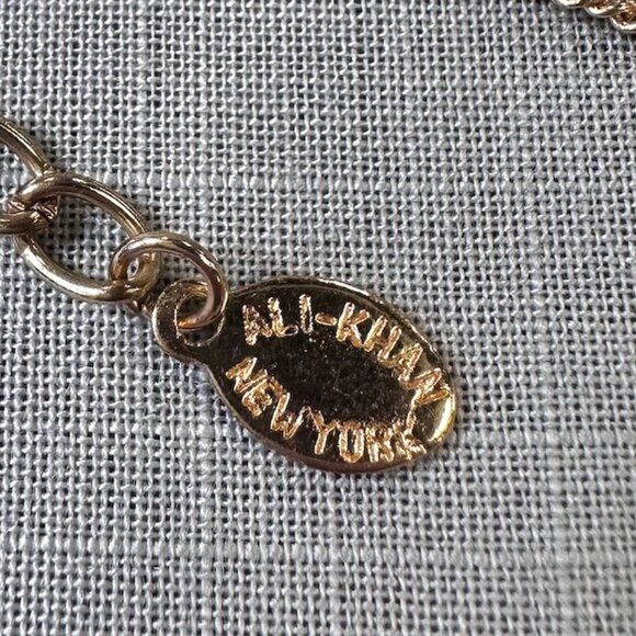 Vintage Ali Khan 80s Designer Sparkly Green Necklace - Picture 14 of 15